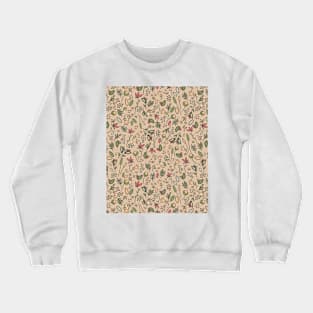 Vintage Style Floral Blooms Repeat Pattern Illustration T-Shirt Crewneck Sweatshirt